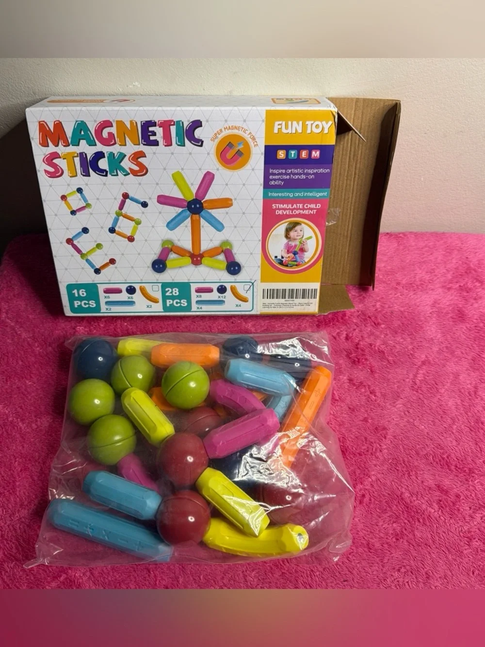 Magnetic Sticks Kids Building Toy - Multicolor STEM Set